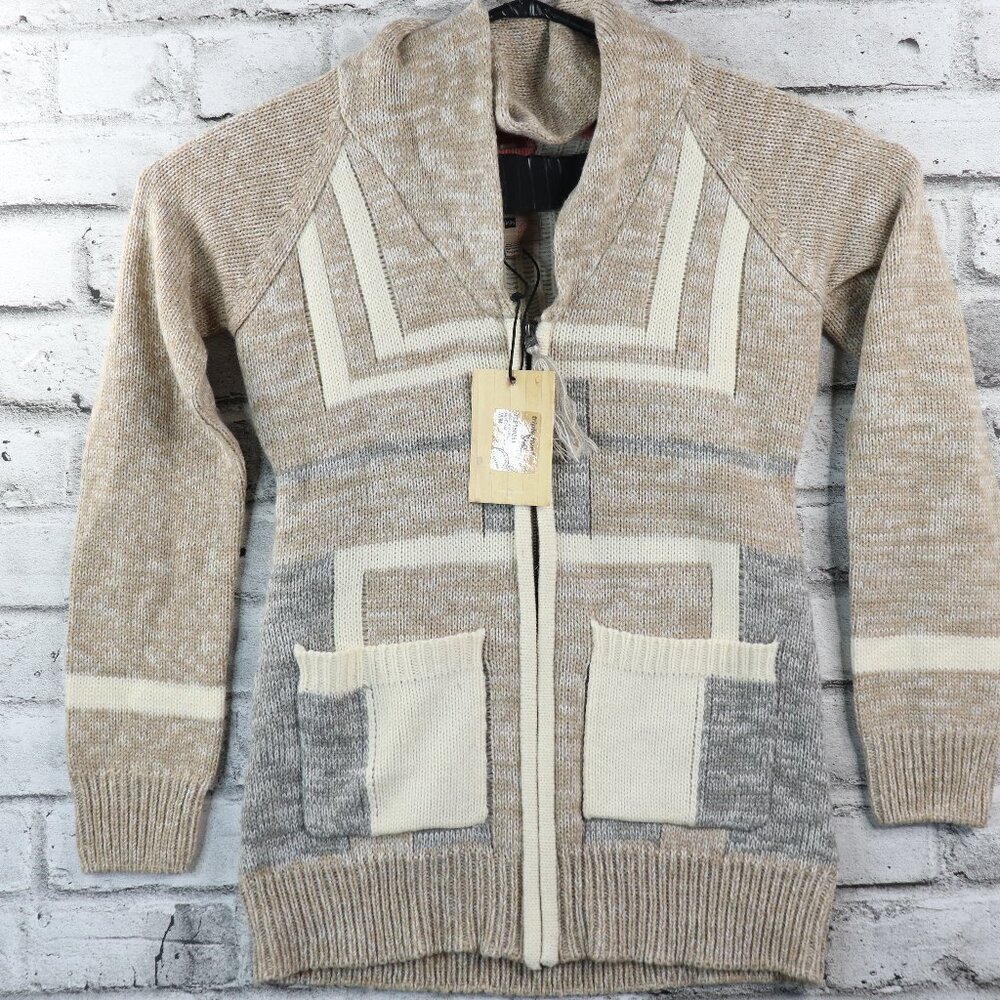 Triple 5 Soul Women's Medium Full Zip Sweater BNWT Brown and Gray